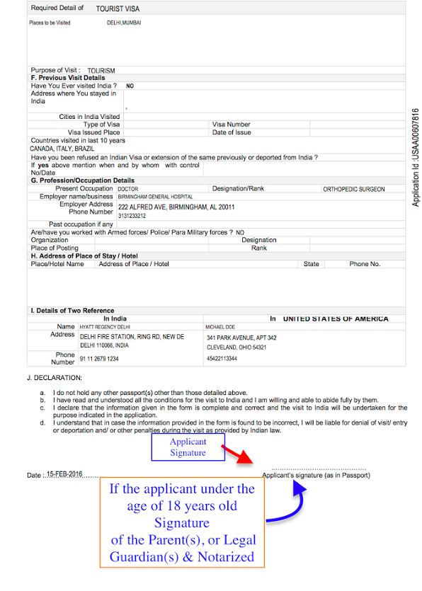 Application indian visa Online Indian